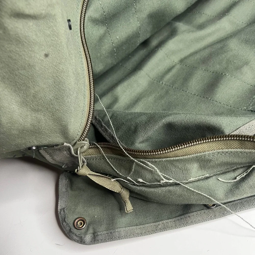 Vintage 1988 US Military Flyers Helmet Bag Olive Drab Canvas Duffel 80s Surplus
